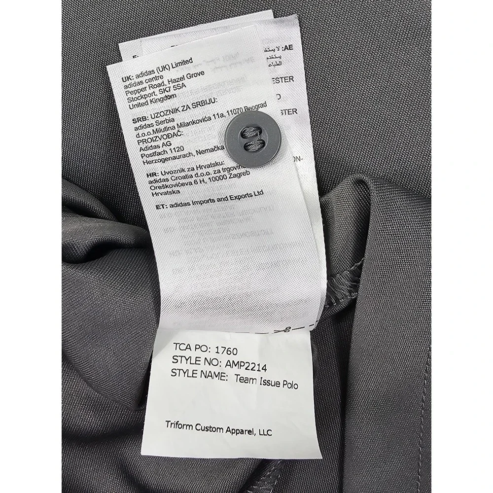 Adidas NC State‎ Wolf Pack AeroReady Dry Tech Mens Large Grey Team Issue Polo